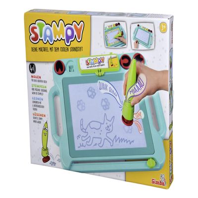 Simba Magnetic Drawing Board Magnetic Magic Sketch Pad with Pen and Stamps, Reusable Writing and Drawing Tablet, Creative Learning Toy for Kids from 3 Years