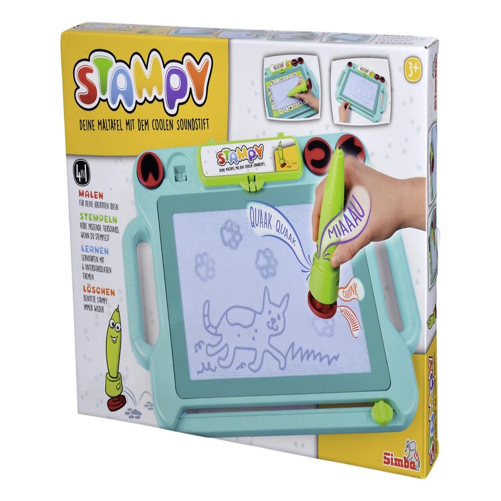 Simba Magnetic Drawing Board Magnetic Magic Sketch Pad with Pen and Stamps, Reusable Writing and Drawing Tablet, Creative Learning Toy for Kids from 3 Years