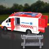 ArtCreativity Ambulance Toy Truck for Kids, Lights & Siren, Friction-Powered 1/16 Scale Rescue Toy Ambulance, Emergency Vehicle Ambulance Toys for Kids 3-8 with Removable Stretcher, Doors Open view 3