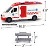 ArtCreativity Ambulance Toy Truck for Kids, Lights & Siren, Friction-Powered 1/16 Scale Rescue Toy Ambulance, Emergency Vehicle Ambulance Toys for Kids 3-8 with Removable Stretcher, Doors Open view 4