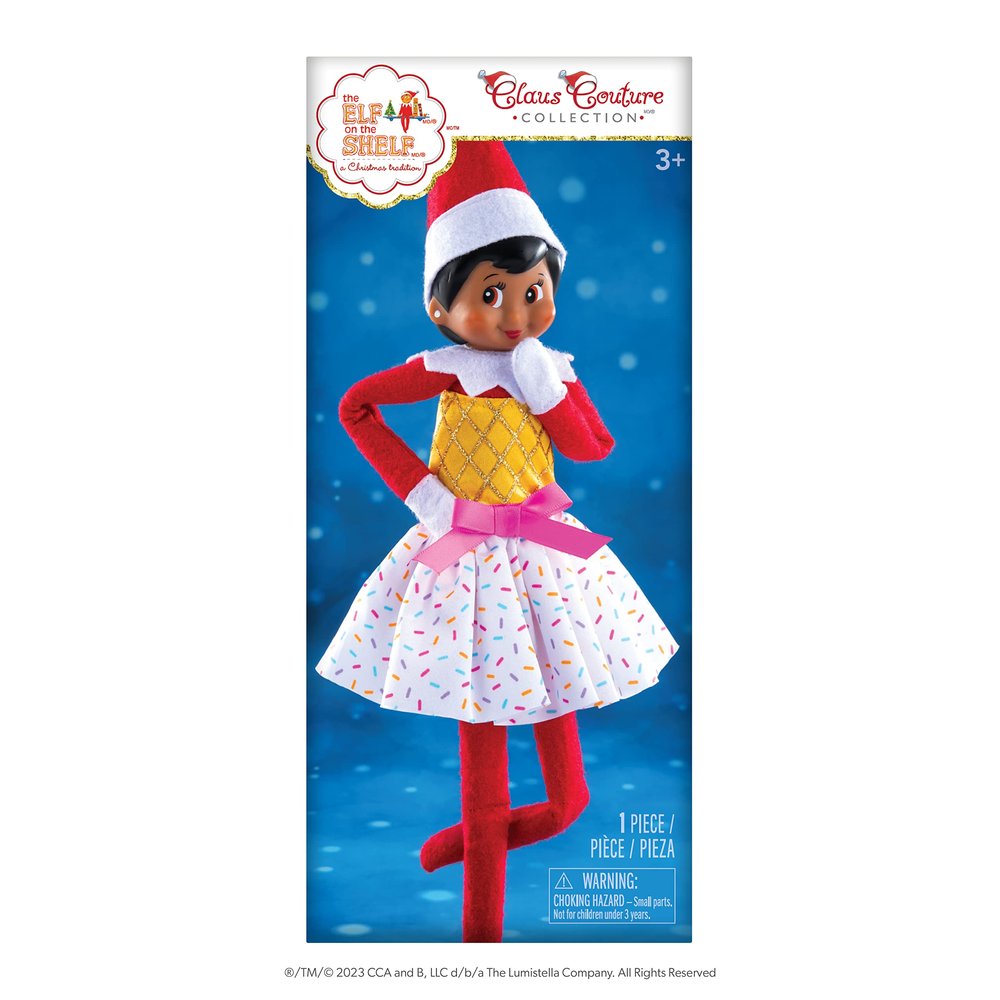 The Elf on the Shelf Claus Couture Ice Cream Party Dress Accessory for your Scout Elf - Ice Cream Cone Inspired Dress & Bodice - Scout Elf NOT Included