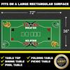 Gamie Double Sided Felt Casino Mat, 36 x 72 for Blackjack & Texas Holdem Poker, 2-in-1 Texas Holdem Poker Mat & Blackjack Mat, Professional Grade Poker Tabletop Mat with Instructions Booklet view 2