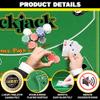 Gamie Double Sided Felt Casino Mat, 36 x 72 for Blackjack & Texas Holdem Poker, 2-in-1 Texas Holdem Poker Mat & Blackjack Mat, Professional Grade Poker Tabletop Mat with Instructions Booklet view 3