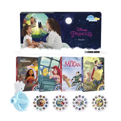 Moonlite Storytime Starter Pack with Smartphone Projector, Picture Disc and Four Stories, Ideal for Bedtime, Storytime, Family Travel and Thoughtful, Disney Princess