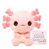 Pink Axolotl Plush with Heart Shaped Gills - Lottie The Lovely-Axolotl | Cute Kawaii Stuffed Animal | Soft Love Themed Plushie | Adorable Valentine's Gift for Kids & Adults - 10" view 1