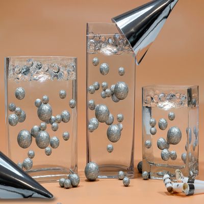 80 Floating Glitter Silver Pearls-Fills 2 Gallons of Transparent Gels for Floating Effect-with Measured Floating Gels Prep Bags for Best Results!