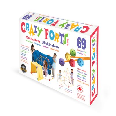 Crazy Forts Everest Toys Multicolor - 69 Piece Fort Building Kit - Buildable Indoor or Outdoor Kids DIY Stem Toy