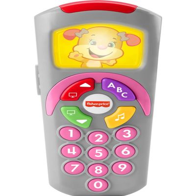 Fisher-Price Baby Learning Toy Laugh & Learn Sis Remote Pretend TV Control with Music & Lights for Infants Ages 6+ Months