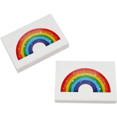 Azeeda 2 x 45mm 'Rainbow with Sparkle' Erasers/Rubbers (ER00034361)