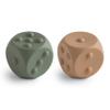mushie Silicone Dice Press Toy | Baby Sensory Play for 10+ Months (Dried Thyme/Natural) view 1