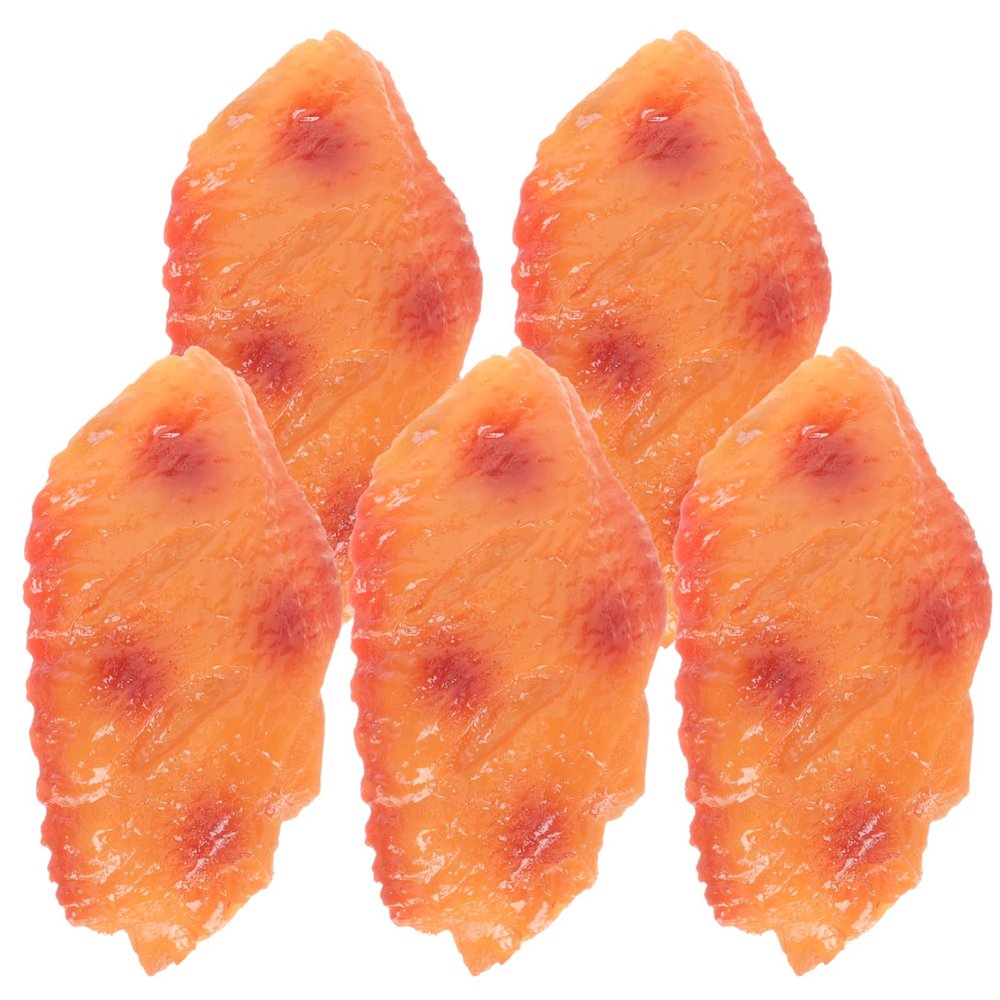 jojofuny 5pcs Realistic Simulated Chicken Wing Model for Food Photography and Display Fake Food Decor for Kitchen Props and Teaching Tools