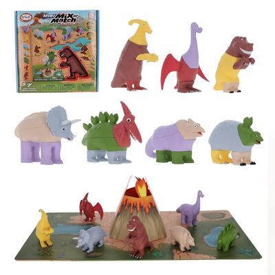 POPULAR PLAYTHINGS Magnetic Dinosaurs for Toddlers 1-3, Mix or Match Dinosaur Toys, Set of 7 Gift for Kids - Dinosaurs with Pop-up Playmat