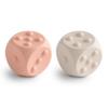 mushie Silicone Dice Press Toy | Baby Sensory Play for 10+ Months (Blush/Shifting Sand) view 1