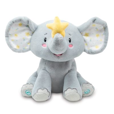 Cuddle Barn - Twinkling Starlight | Animated Musical Elephant Stuffed Animal Baby Plush Toy with Soothing Light and Volume Control Plays 15 Minutes of Lullabies, 11 inches