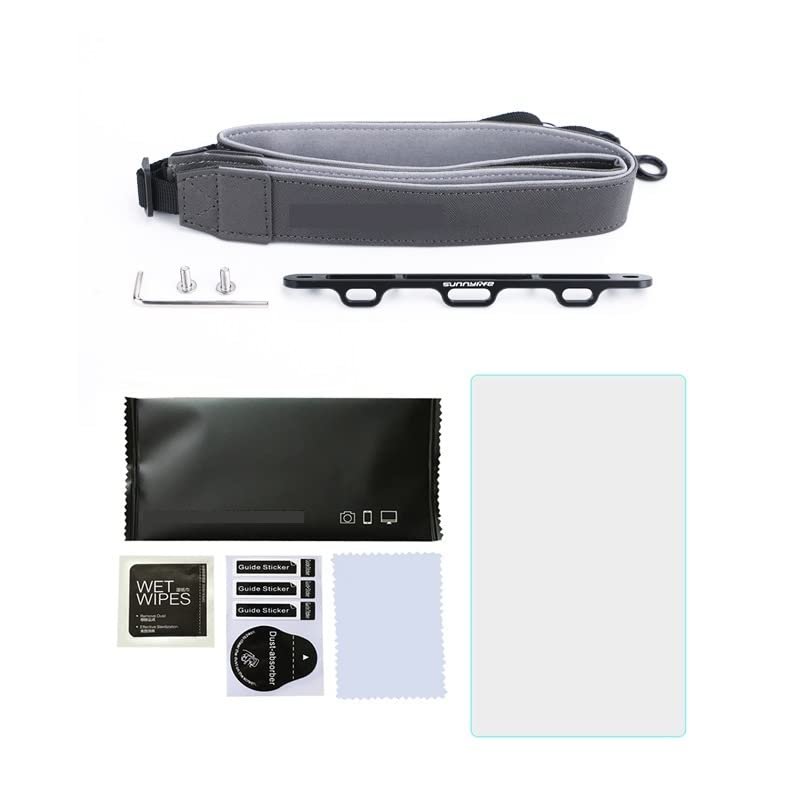 ABZEKH Drone Accessories 2in 1 for JI RC Remote Control with Screen Neck Lanyard Strap Metal Bracket + Glass Film for DJI mini 3pro for Mavic 3Classic Drone