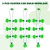 JOYIN 3 PCS St Patrick's Day Light Up Necklaces,Green Shamrock Bulb Necklace for Costume Dressing-up Accessories Saint Patricks Decorations Party Favor Supplies view 2