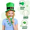 JOYIN 3 PCS St Patrick's Day Light Up Necklaces,Green Shamrock Bulb Necklace for Costume Dressing-up Accessories Saint Patricks Decorations Party Favor Supplies view 3