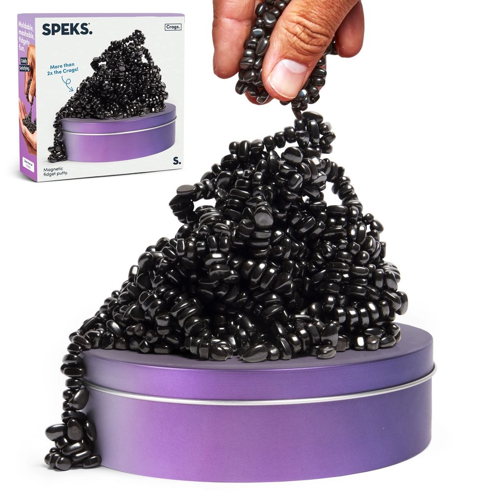 Speks Original Crags Ferrite Putty | 1000+ Ferrite Stones in a Tin, Fidget Toy for Stress Relief, Sensory Desk Toy for Adults & Teens 14+ | Vitality, Large