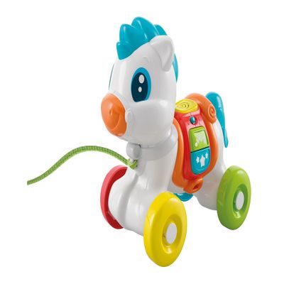 Clementoni - Baby Pony Sempre con Me Interactive Towing, Animal to Pull, Game for Motorability, First Steps, Learning to Walk, Children 6 Months-Made in Italy, Italian Colour, 17776