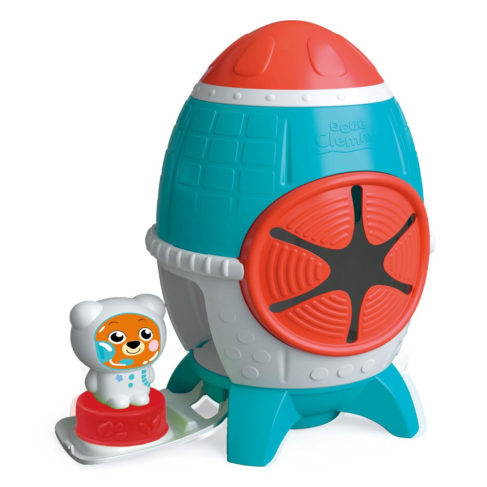 Clementoni- Sensory Rocket: Soft Building Blocks for Babies, Stacking Toy with Cute Astronaut Figure, Early Development & Activity Toy (6+ Months)