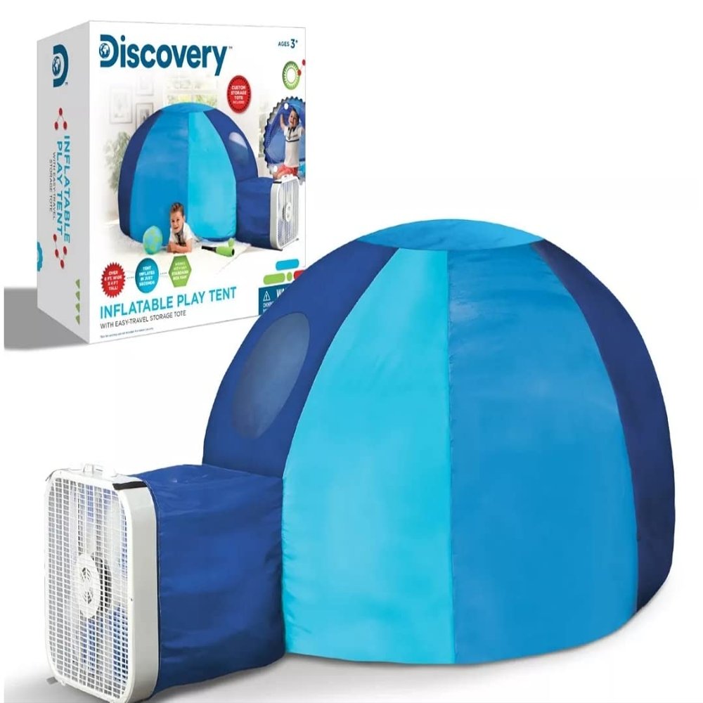 Discovery Inflatable Play Tent, Modern Castle Theme, 77" x 50"