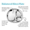 Ahimsa Stainless Steel Plates For Kids, Pediatrician Designed Divided Plates for Toddlers & Baby, Non Toxic, Unbreakable & Dishwasher Safe, Set of 4 view 2