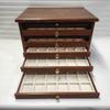 Coins&More Coins with 7 Drawers in Italian Velvet of Choice of Handmade Wood Colour Walnut view 1