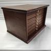 Coins&More Coins with 7 Drawers in Italian Velvet of Choice of Handmade Wood Colour Walnut view 3