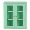 1:12 Dollhouse Wall Cabinet, High Simulation Birch Wooden Doll House Wall Cabinet Furniture Accessory Furniture Dollhouse Accessories (Green) view 1