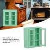 1:12 Dollhouse Wall Cabinet, High Simulation Birch Wooden Doll House Wall Cabinet Furniture Accessory Furniture Dollhouse Accessories (Green) view 3