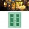1:12 Dollhouse Wall Cabinet, High Simulation Birch Wooden Doll House Wall Cabinet Furniture Accessory Furniture Dollhouse Accessories (Green) view 4