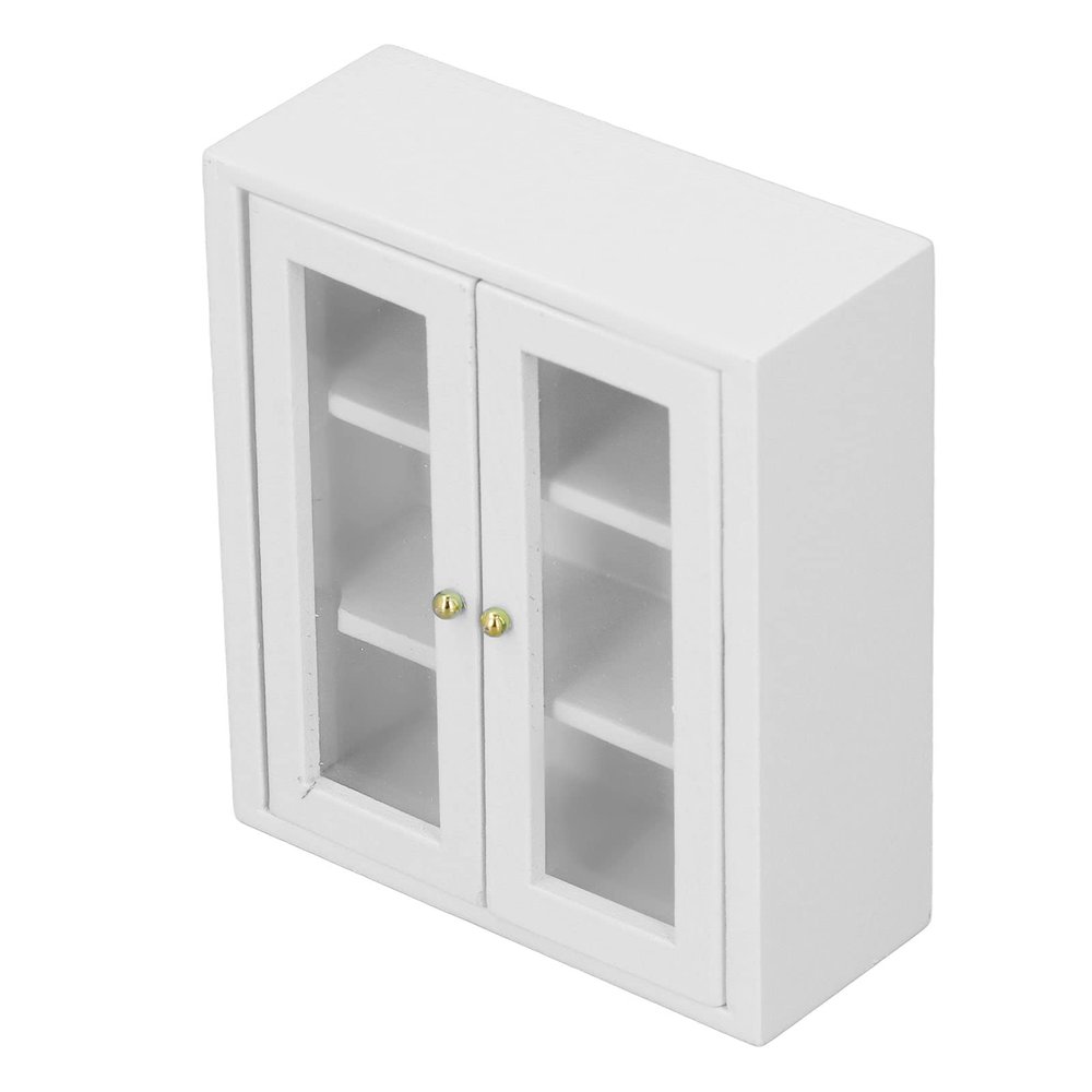 VBESTLIFE 1:12 Scale Dollhouse Wall Cabinet, Birch Wood Miniature Furniture for Dollhouse Decor Living Room Kitchen Bedroom Accessories