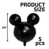 10 PCS Black Mouse Head Foil Balloons for Kids 24" Murine Mylar Balloons for 1st Birthday Mouse Head for Kids Party Decoration and Birthday Party Supplies view 3