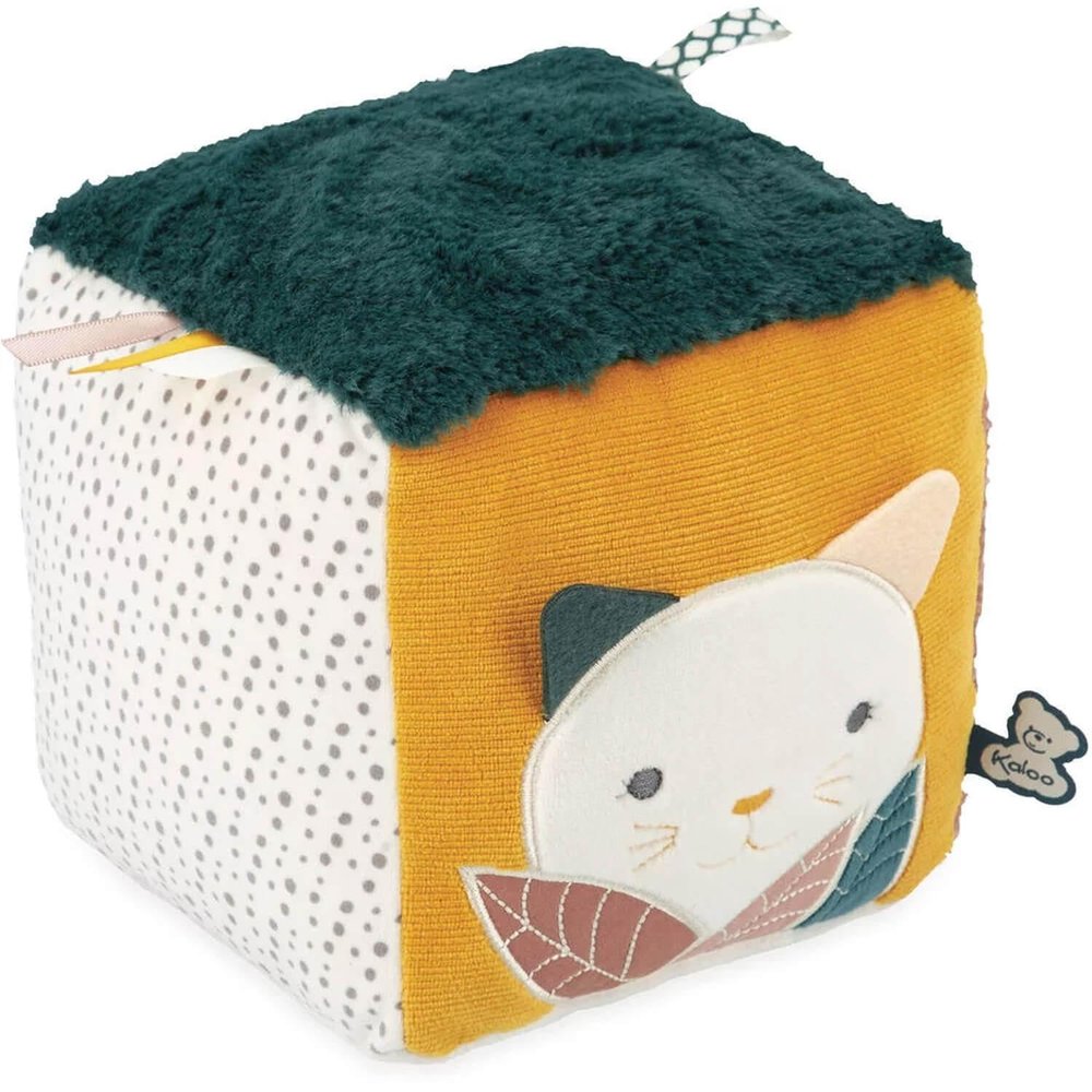 Kaloo - Stimuli - My Sensory Cube - Sensory Awakening Toy - 6 Different Sides - Develops Senses - FSC Fabric and Wood Game - From Birth, K227000