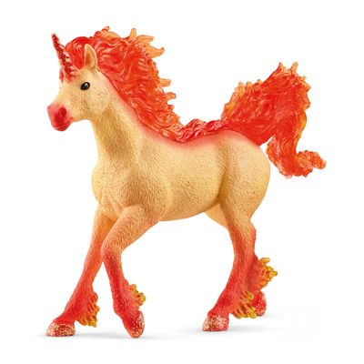Schleich Bayala - Elementa Fire Unicorn Stallion Toy - Cute Fantasy Horse Toys for Girls and Boys - Mythical Creature Figures - Fun Fairy Animals for Play - Pretty Unicorn Figurines for Kids Ages 5+