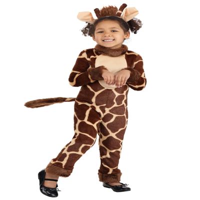 Fun Costumes Trendy Giraffe Costume - Jumpsuit, Headband, Giraffe Toddler Outfit, Brown (2T)