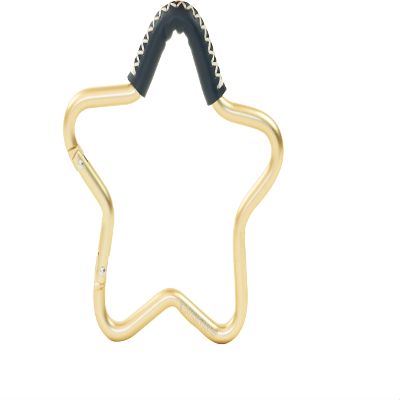 Buggy Gear Star Hook by BUGGYGEAR Gold/Navy Leather - The Perfect Way to Carry Your Baby Diaper Bag - Use The Hook on Your Stroller Handle Bars and Let The Hooks Do The Work