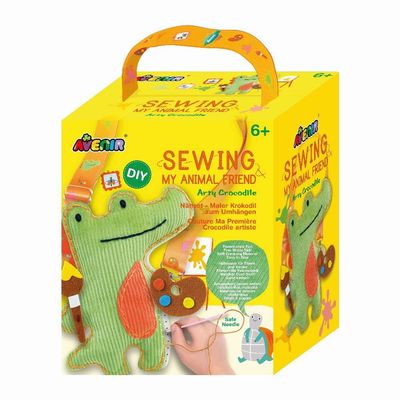 Avenir 6301817 DIY Sewing Kit, Sewing Crocodile, Neck Animal, Craft Kit for Children, Creative Kit, from 6 Years