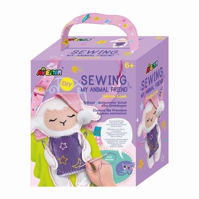 Avenir 6301818 DIY Sewing Kit Stuffed Toy, Sewing Snooze Sheep, Neck Animal, Craft Kit for Children, Creative Set, from 6 Years