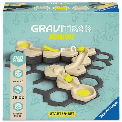 Ravensburger - Gravitrax Junior - My Start and Run 38-Piece Expansion Set - Ball Track - Creative Building Game - Building Ball Course - from 3 Years Old - French Version - 27531