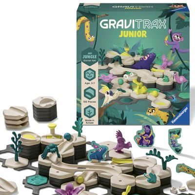 Ravensburger GraviTrax Junior Starter Set - My Jungle - Preschool Marble Run Game - Fun Building Experience - STEM-Friendly, Interactive Learning - MESH Accredited - Kids Age 3 and Older