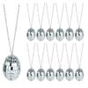 Zugar Land 70s Disco Ball Necklace Assortment (2 Inch Balls) on 26" Chain. Costume Accessory Jewelry (Mirror - 24 Pack) view 1