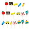 Back to School Cupcake Toppers 18 Pieces with 9 Unique School-Themed Flags for Classroom Parties and Dessert Decorations view 1