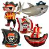 Pirate balloon and pirate ships with shark balloon 5 PC Set view 1