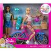 Barbie Outdoor Bike Playset Bundle Blonde and Brunette Doll with Puppy Summer Fun Set, HJY84 view 3