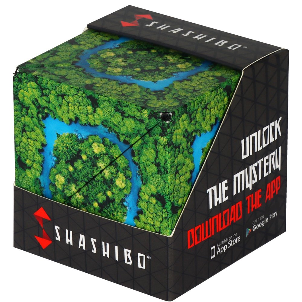Shashibo Shape Shifting Box - Award-Winning STEM Fidget Toy with Ultra Strong Magnets - Puzzle Cube Transforms Into 100+ Shapes, Perfect Sensory Gift for Kids, Teens, and Adults (Jungle)