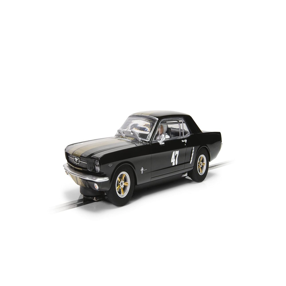 Scalextric Classic Ford Mustang Black and Gold #47 1:32 Slot Race Car C4405