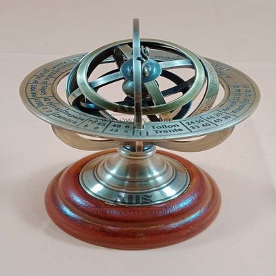 A HALLOWEEN STORE Nautical Collectible Home Decor Brass Zodiac Globe Table Top 5" Armillary Sphere