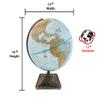 Zurich 12" Diameter Globe, USA Cartography with Raised Mountain Relief and Sturdy Diecast Base.. With its combination of classic styling and contemporary finish, the Athens Canvas 12" Blue Ocean map is a breath taking globe. view 2