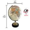 Replogle Canvas 12" Antique Ocean World Globe with Raised Relief and Sturdy Metal Base view 2